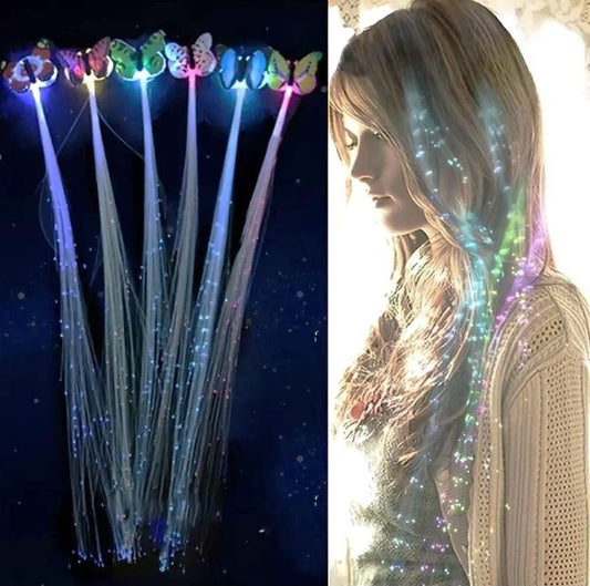 LED Butterfly Hair Braid Clip (2 Pc)